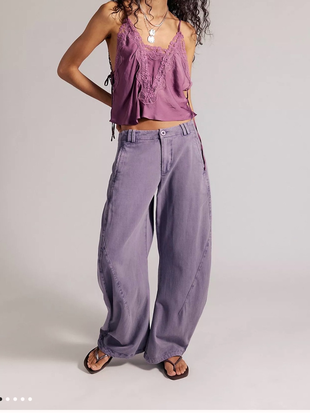 Free People Lavender Wide-Leg Flare Jeans